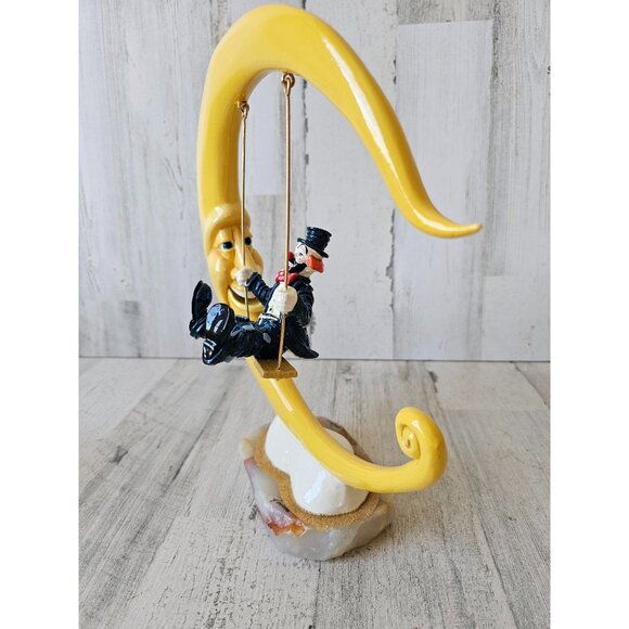 Ron Lee swinging Moon clown unique 1998 vintage statue gold figurine - Picture 4 of 10